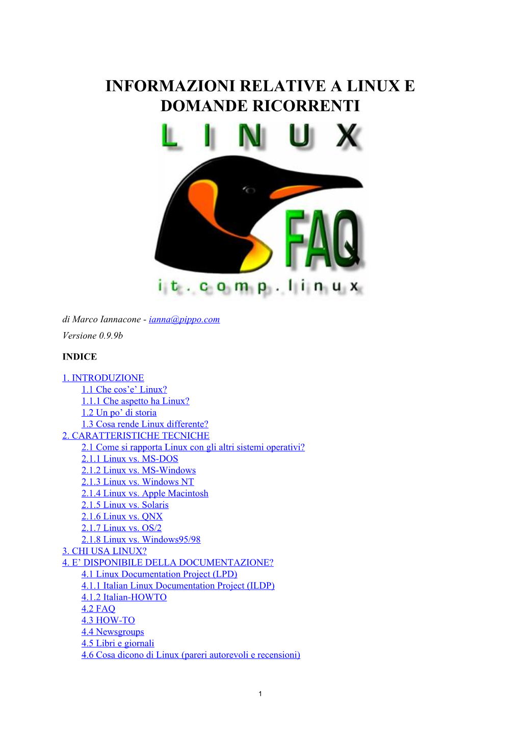 Linux FAQ & News in Italian