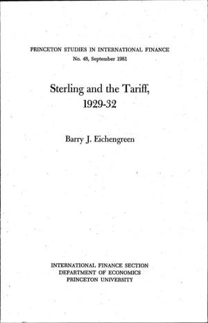Sterling and the Tariff, 1929-32