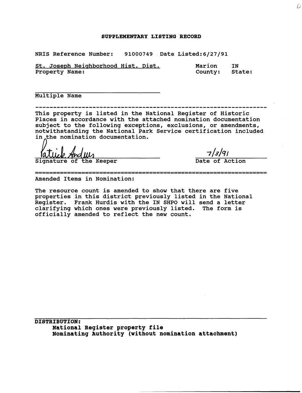 National Register Property File Nominating Authority