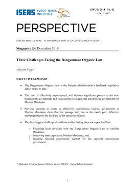 Three Challenges Facing the Bangsamoro Organic Law