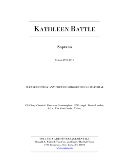 Kathleen Battle ______