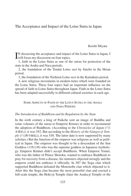 The Acceptance and Impact of the Lotus Sutra in Japan