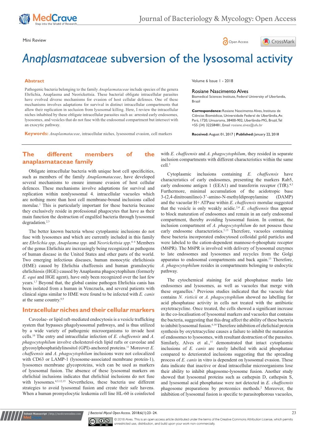 Anaplasmataceae Subversion of the Lysosomal Activity