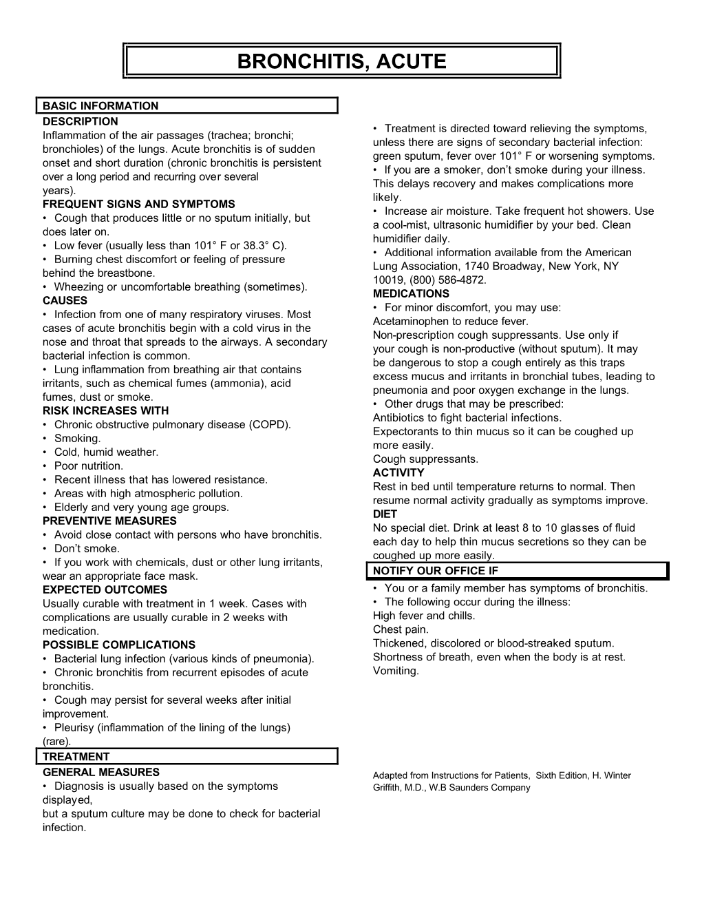 Bronchitis, Acute