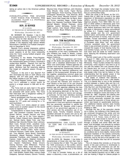 CONGRESSIONAL RECORD— Extensions of Remarks E1968 HON