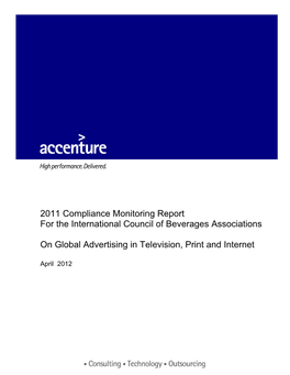 2011 Compliance Monitoring Report for the International Council of Beverages Associations