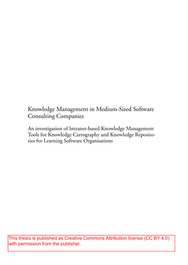 Knowledge Management in Medium-Sized Software Consulting Companies