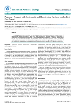 Pulmonary Agenesis with Dextrocardia and Hypertrophic