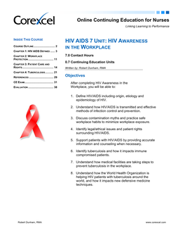 HIV Awareness in the Workplace Online Nursing CE Course