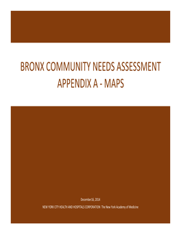 Bronx Community Needs Assessment Appendix a - Maps