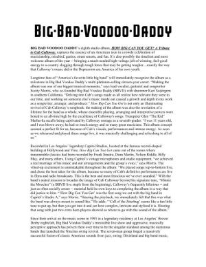 BIG BAD VOODOO DADDY's Eighth Studio Album, HOW BIG CAN YOU