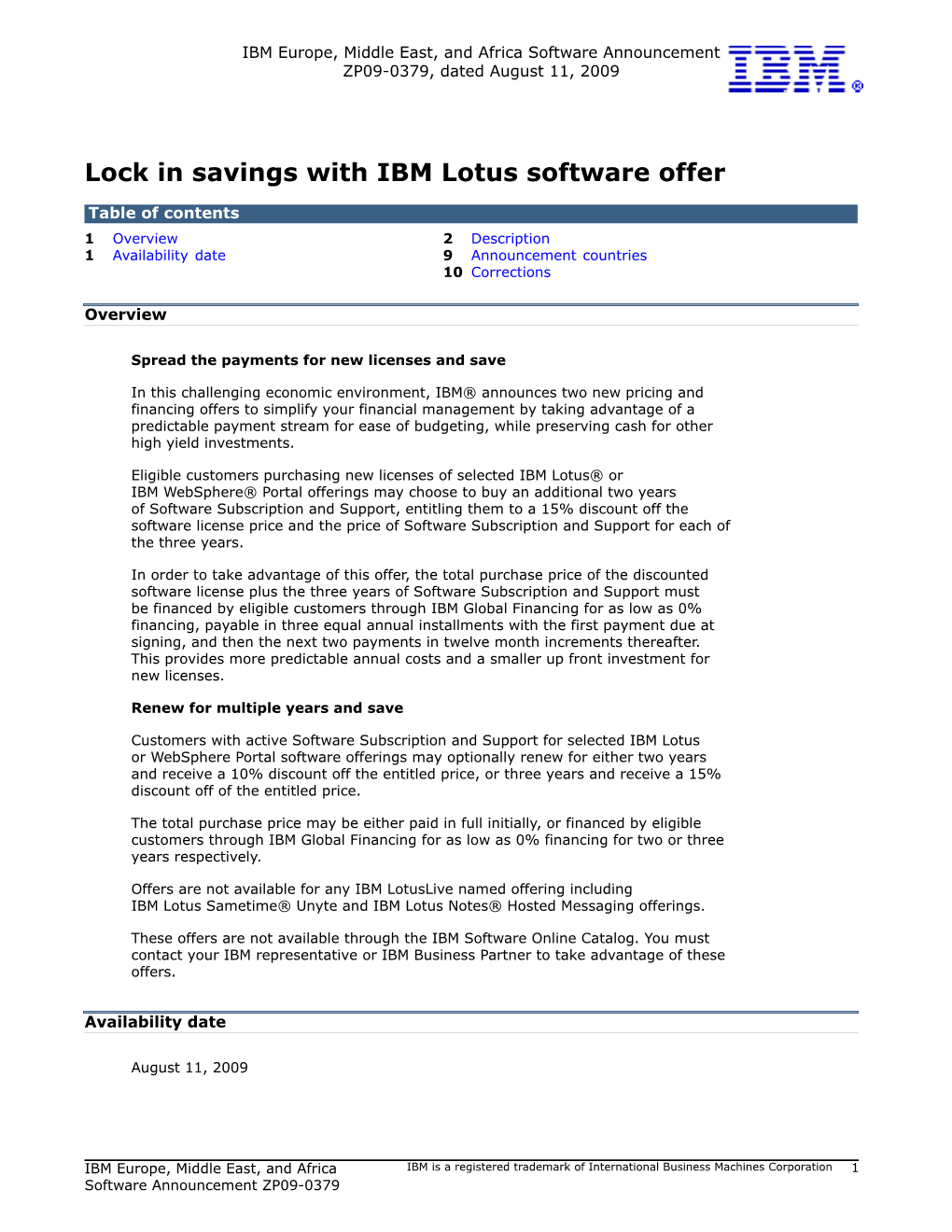 Lock in Savings with IBM Lotus Software Offer