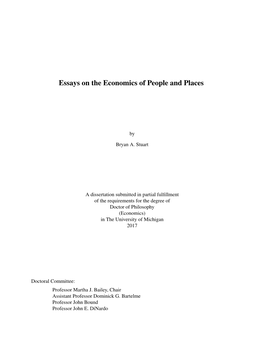 Essays on the Economics of People and Places