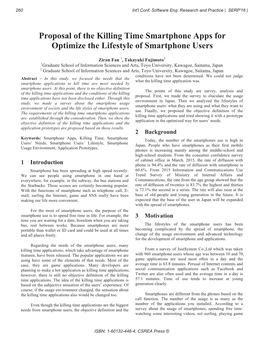 Proposal of the Killing Time Smartphone Apps for Optimize the Lifestyle of Smartphone Users