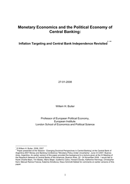 Monetary Economics and the Political Economy of Central Banking