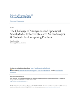 The Challenge of Anonymous and Ephemeral Social Media: Reflective Research Methodologies & Student-User Composing Practices