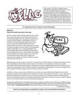 FLAG, a Frequent Fanzine Published by Andy Hooper, Member Fwa, at 11032 30Th Ave