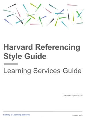 Harvard Referencing Style Guide