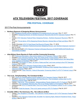 Atx Television Festival 2017 Coverage