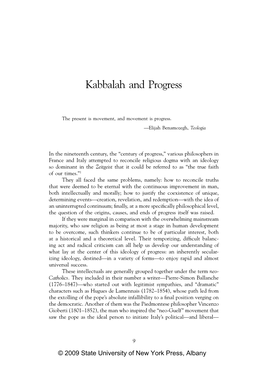 Kabbalah and Progress