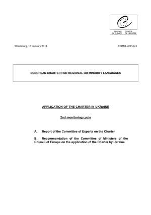 APPLICATION of the CHARTER in UKRAINE 2Nd Monitoring Cycle A