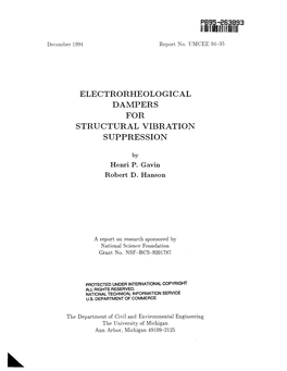Electrorheological Dampers for Structural Vibration Suppression