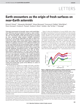 Earth Encounters As the Origin of Fresh Surfaces on Near-Earth Asteroids