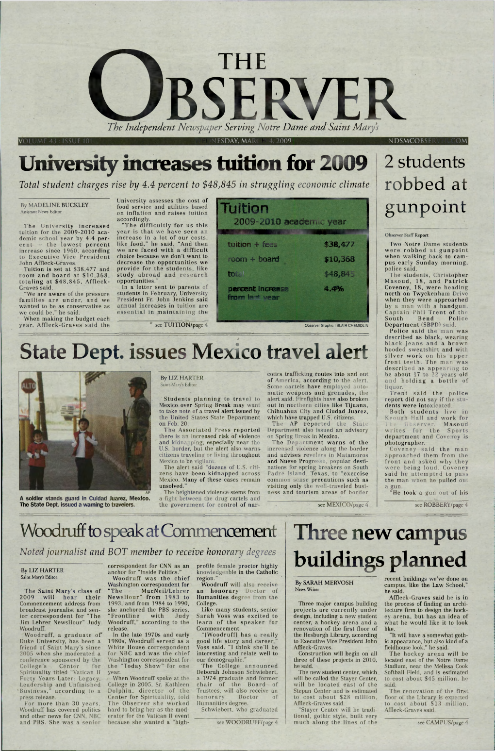 University Increases Tuition for 2009