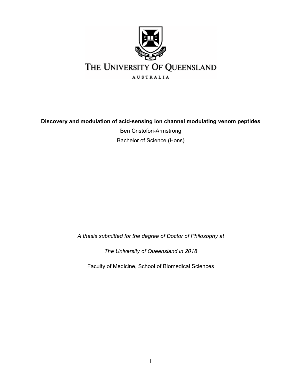 I Discovery and Modulation of Acid-Sensing Ion