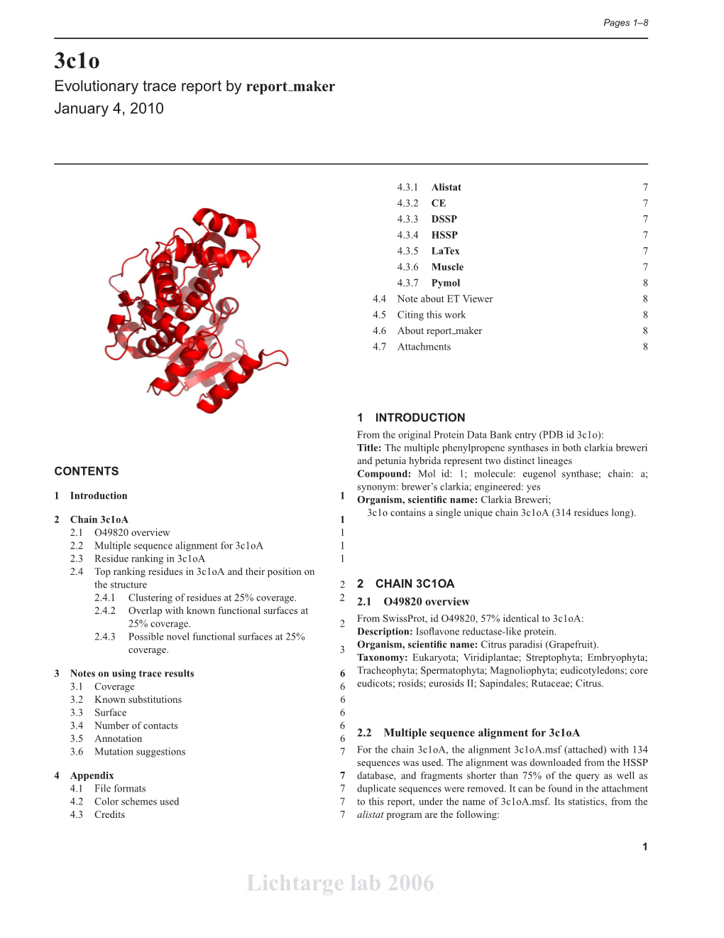 3C1o Lichtarge Lab 2006