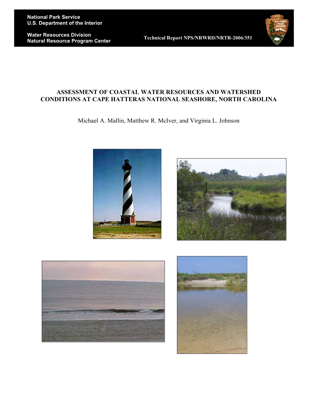 Assessment of Coastal Water Resources and Watershed Conditions at Cape Hatteras National Seashore, North Carolina