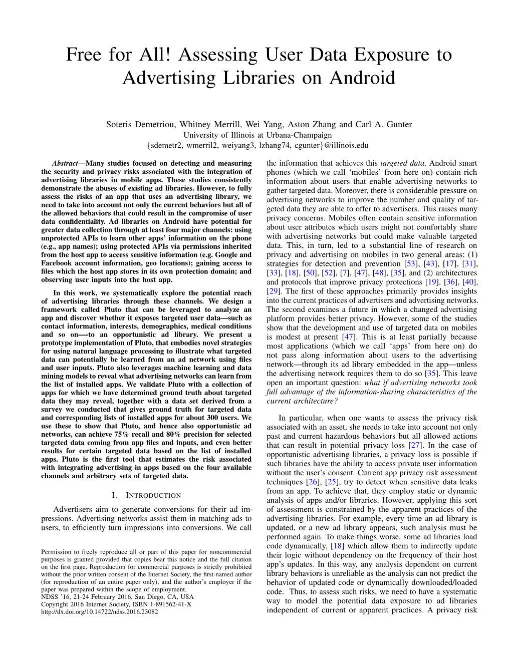 Assessing User Data Exposure to Advertising Libraries on Android