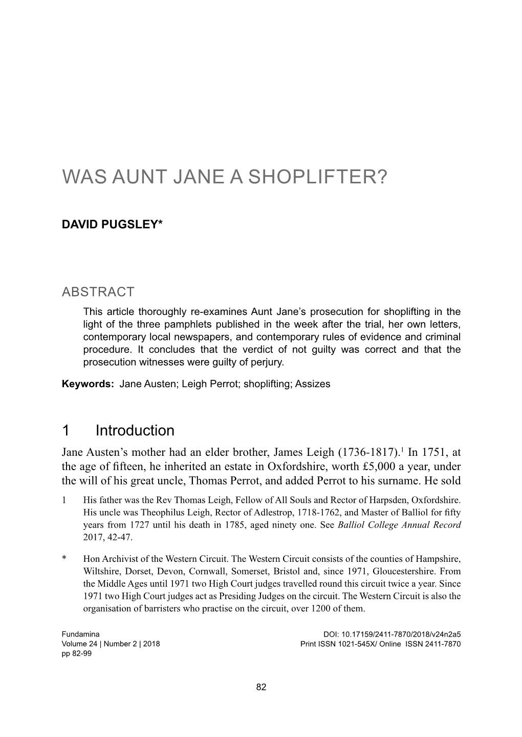 1Was Aunt Jane a Shoplifter?