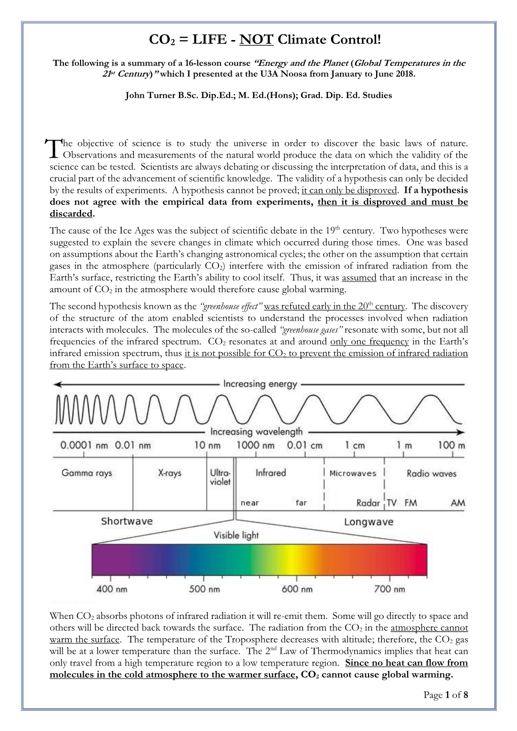 CO2 = LIFE - NOT Climate Control!