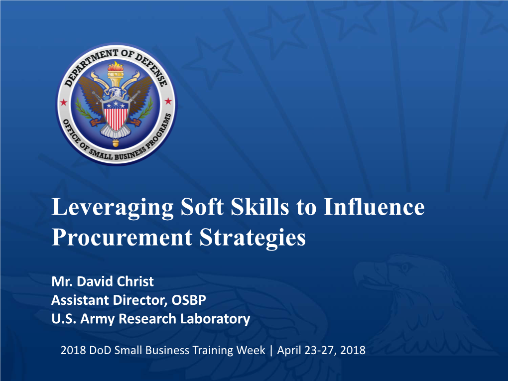 Leveraging Soft Skills to Influence Procurement Strategies