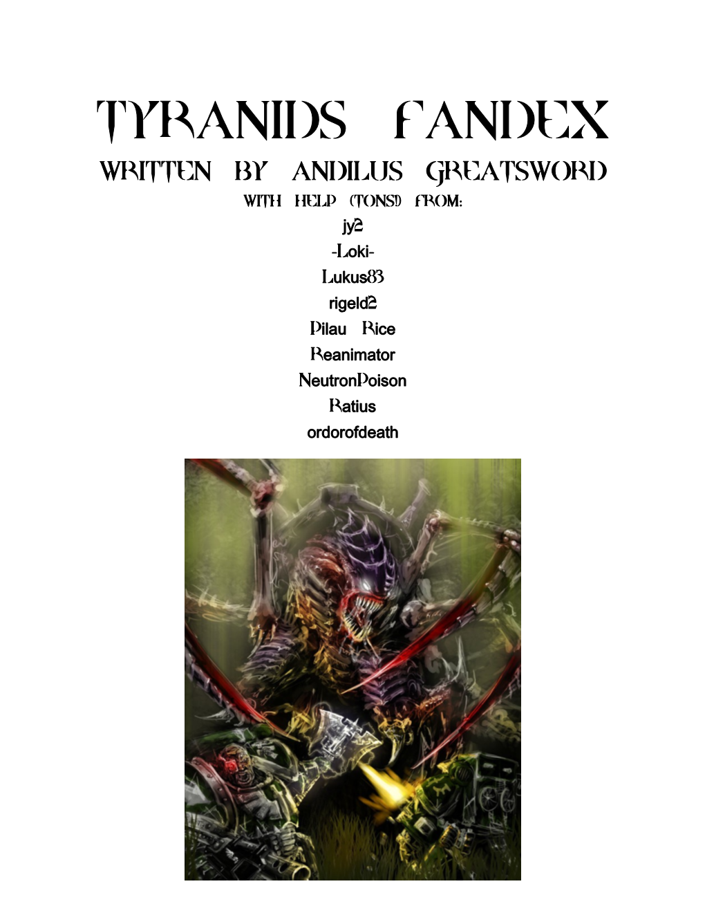 Tyranids Fandex
