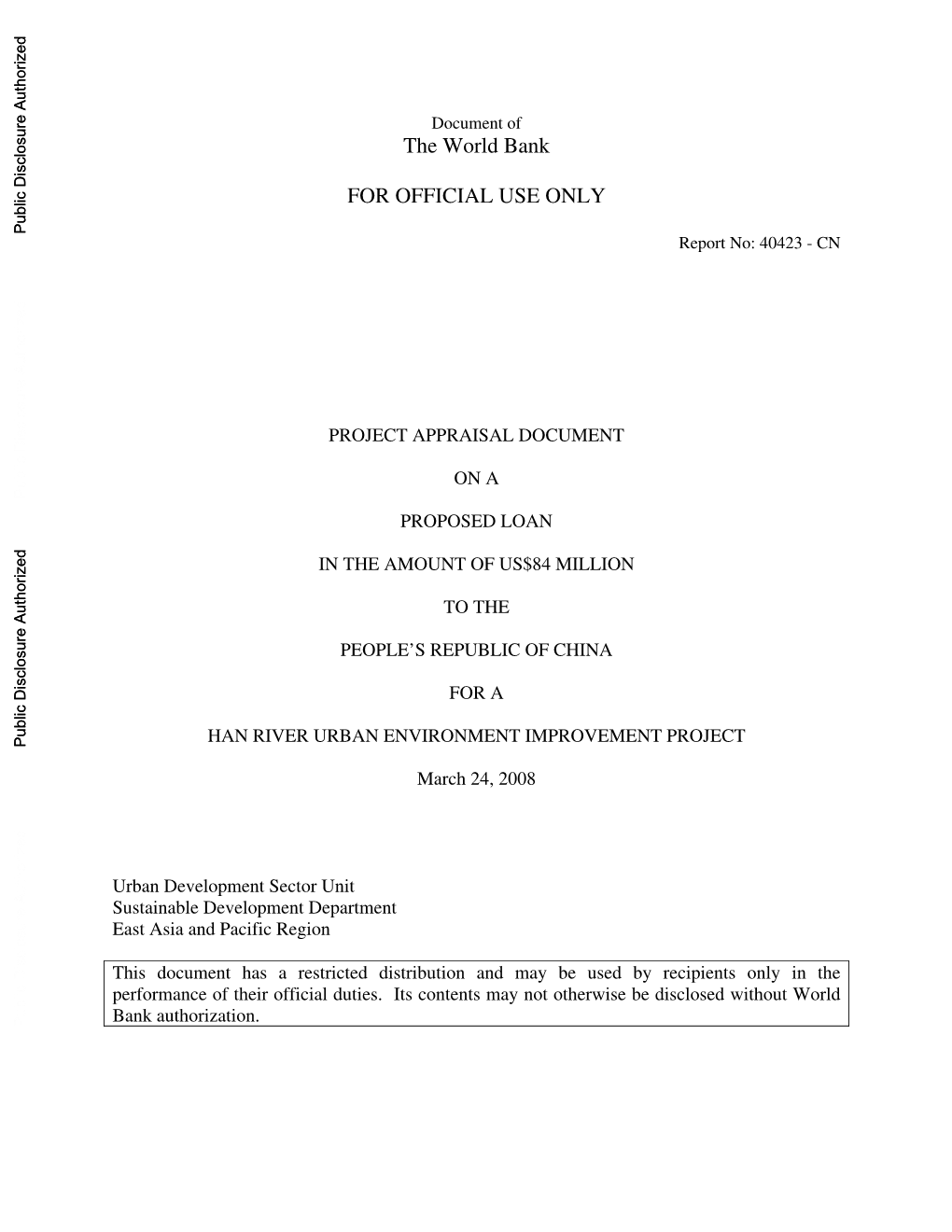 World Bank Document