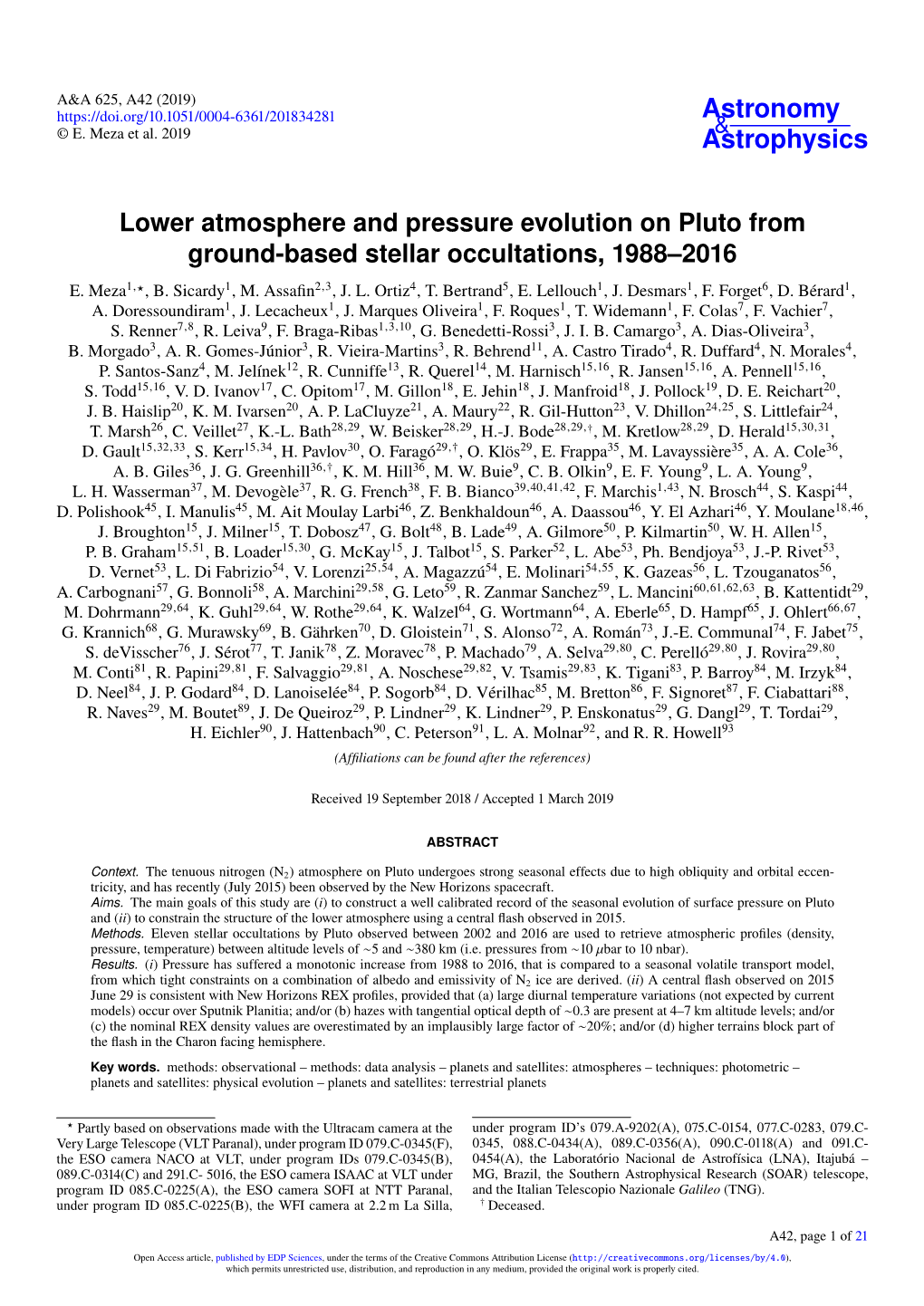 Lower Atmosphere and Pressure Evolution on Pluto from Ground-Based Stellar Occultations, 1988–2016 E