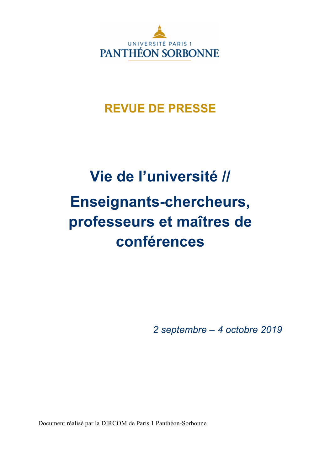 20191004 Revue Presse.Pdf