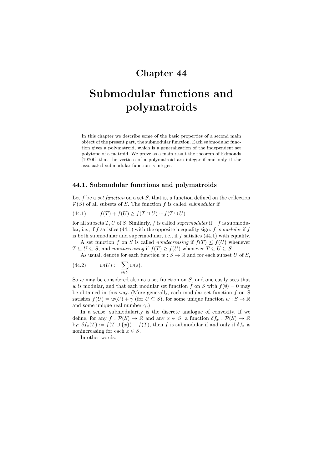 Submodular Functions and Polymatroids