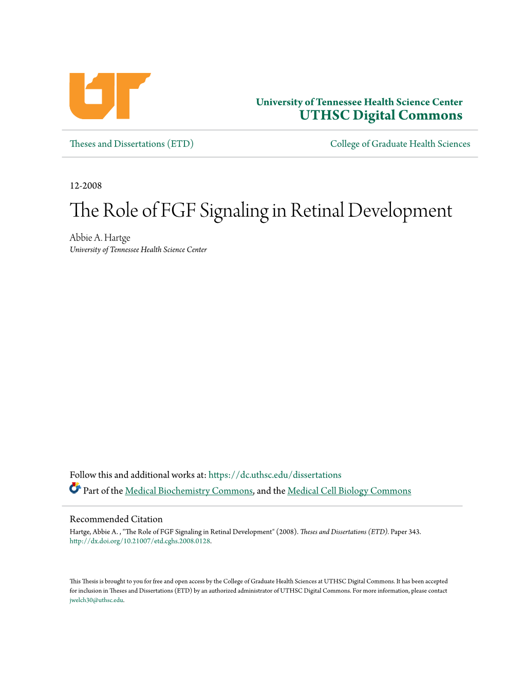 The Role of FGF Signaling in Retinal Development Abbie A