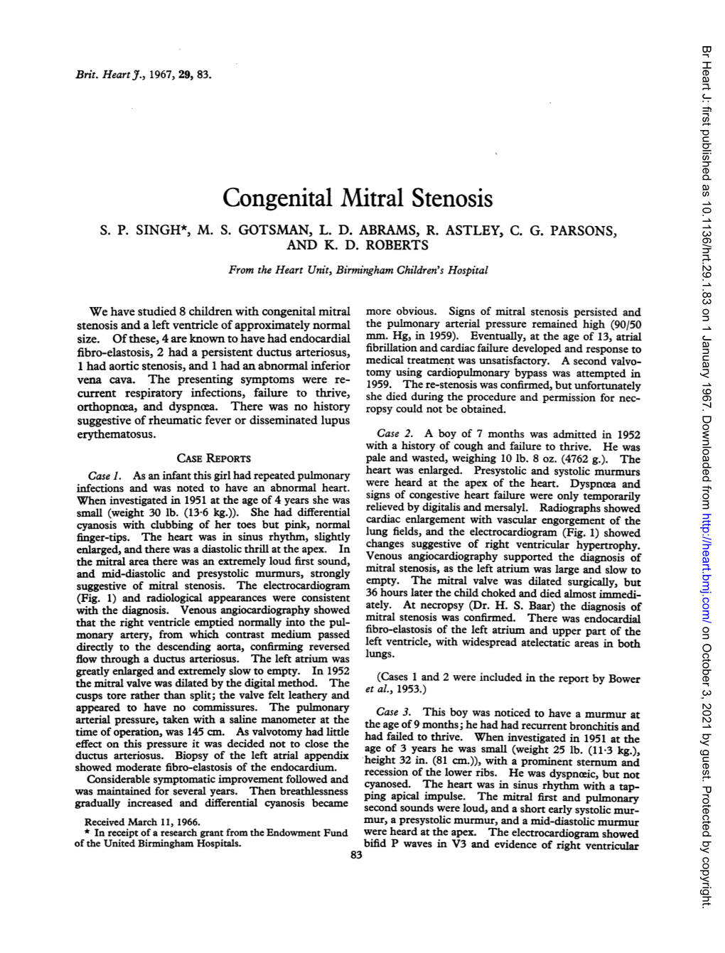 Congenital Mitral Stenosis S