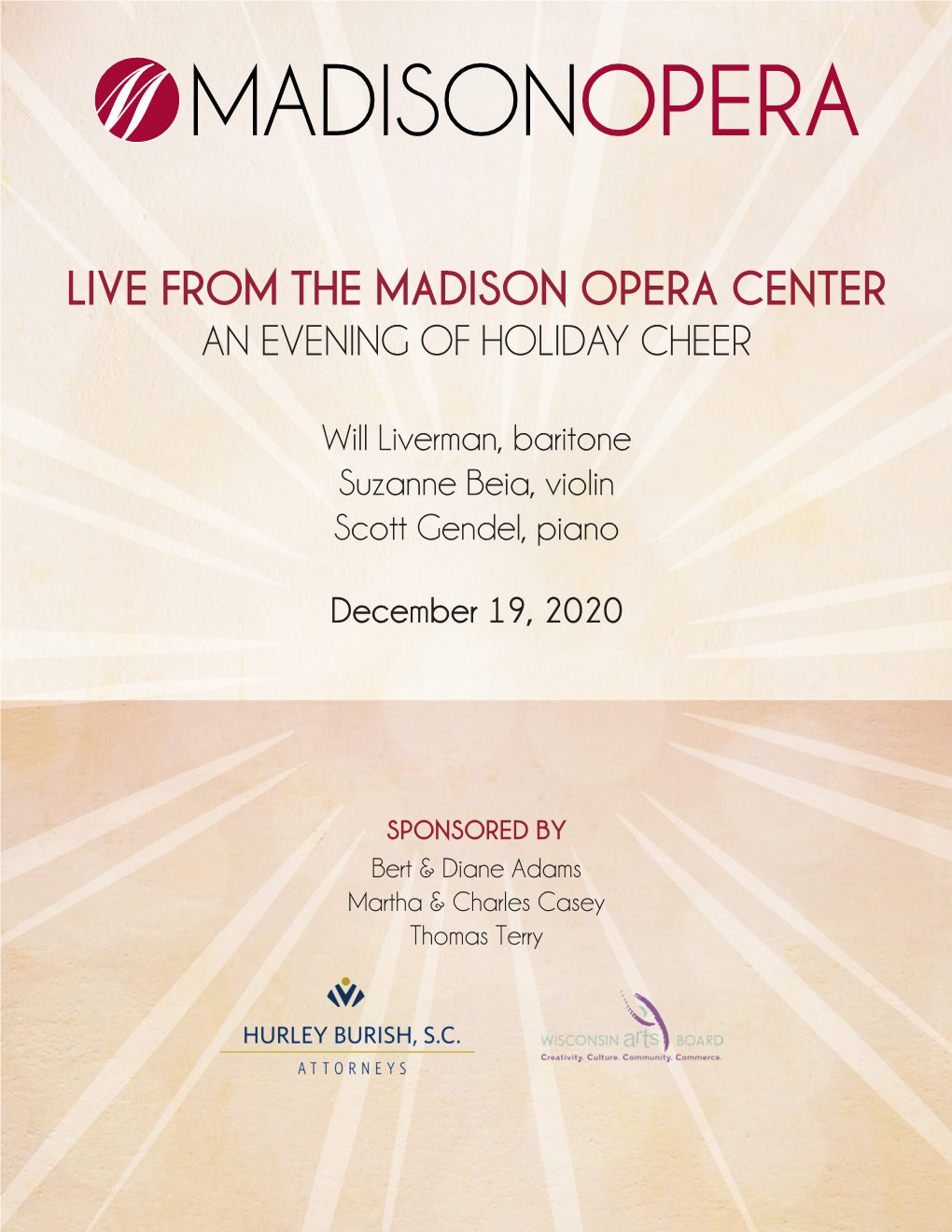 Live from the Madison Opera Center an Evening of Holiday Cheer