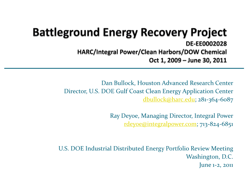 Battleground Energy Recovery Project