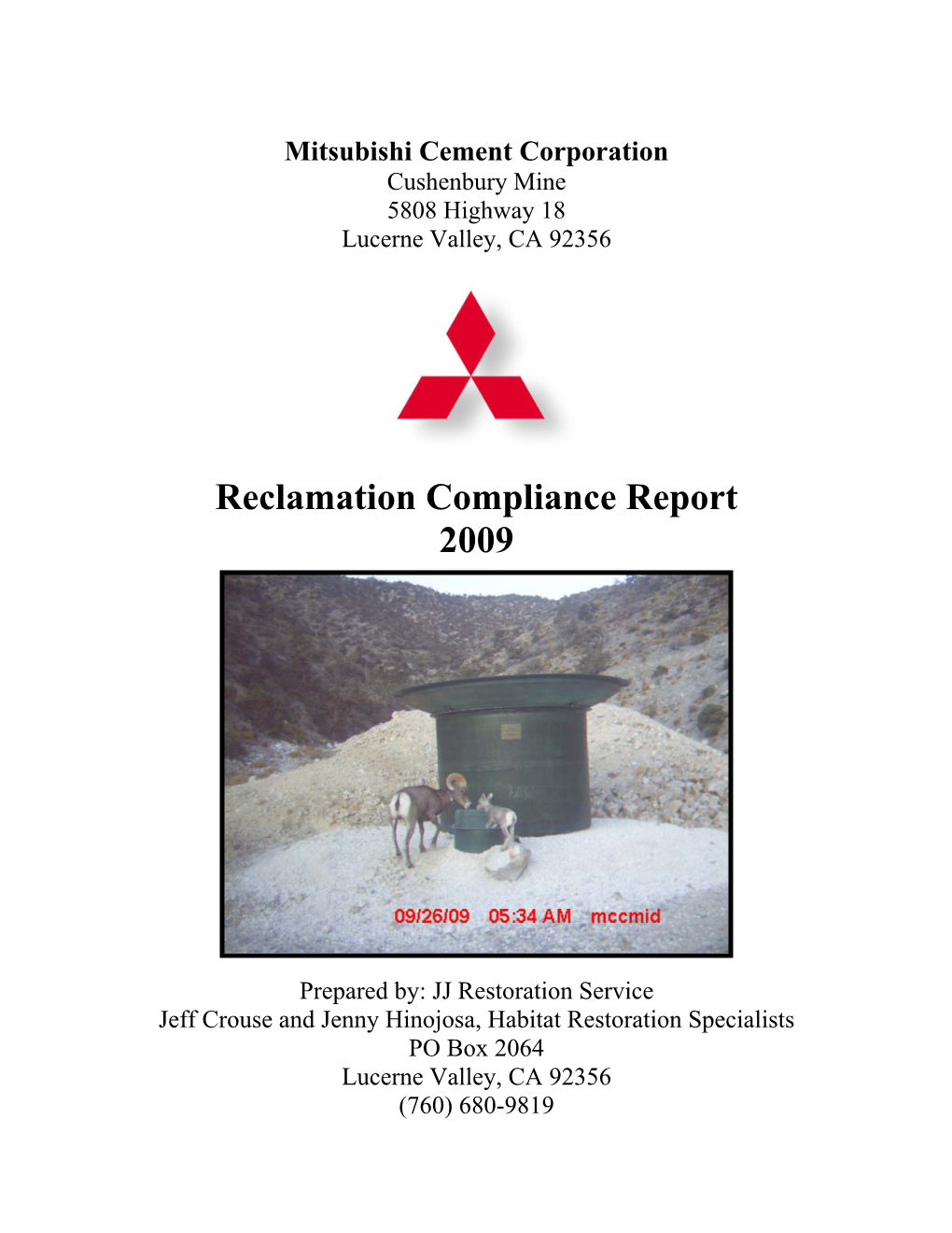 Reclamation Compliance Report 2009