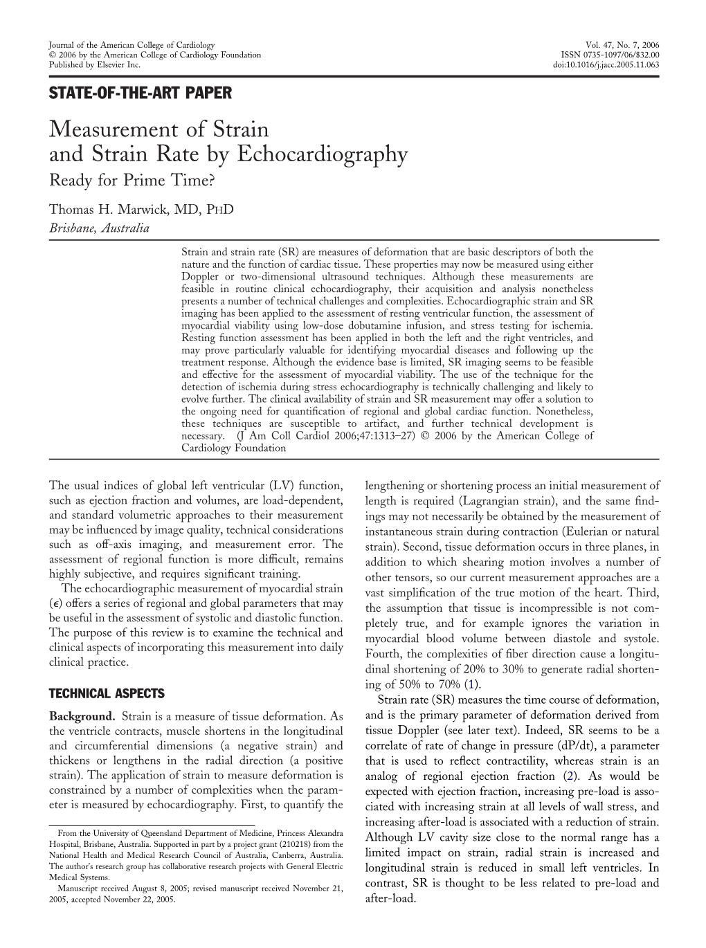 Measurement of Strain and Strain Rate by Echocardiography Ready for Prime Time?