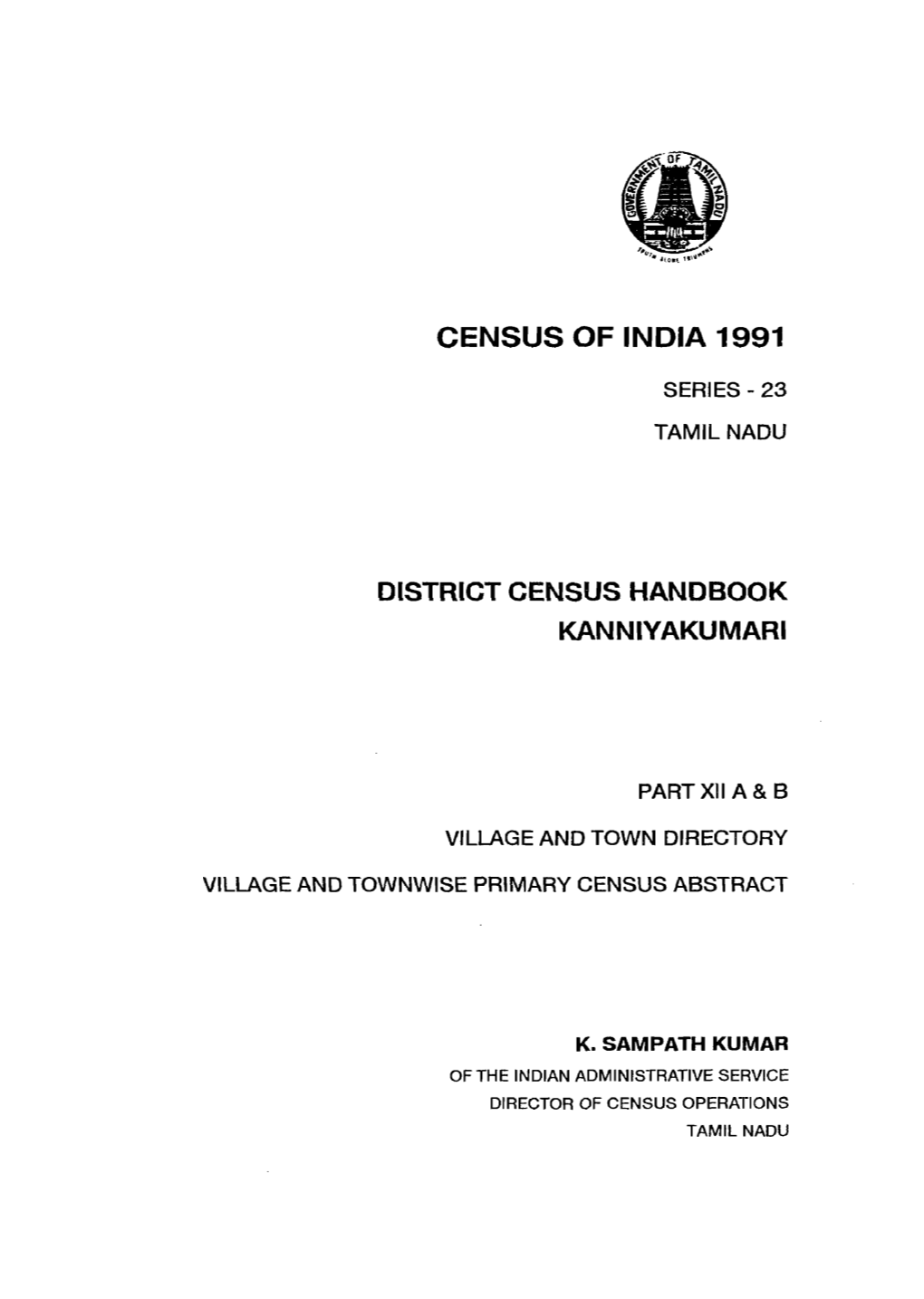 District Census Handbook Kanniyakumari