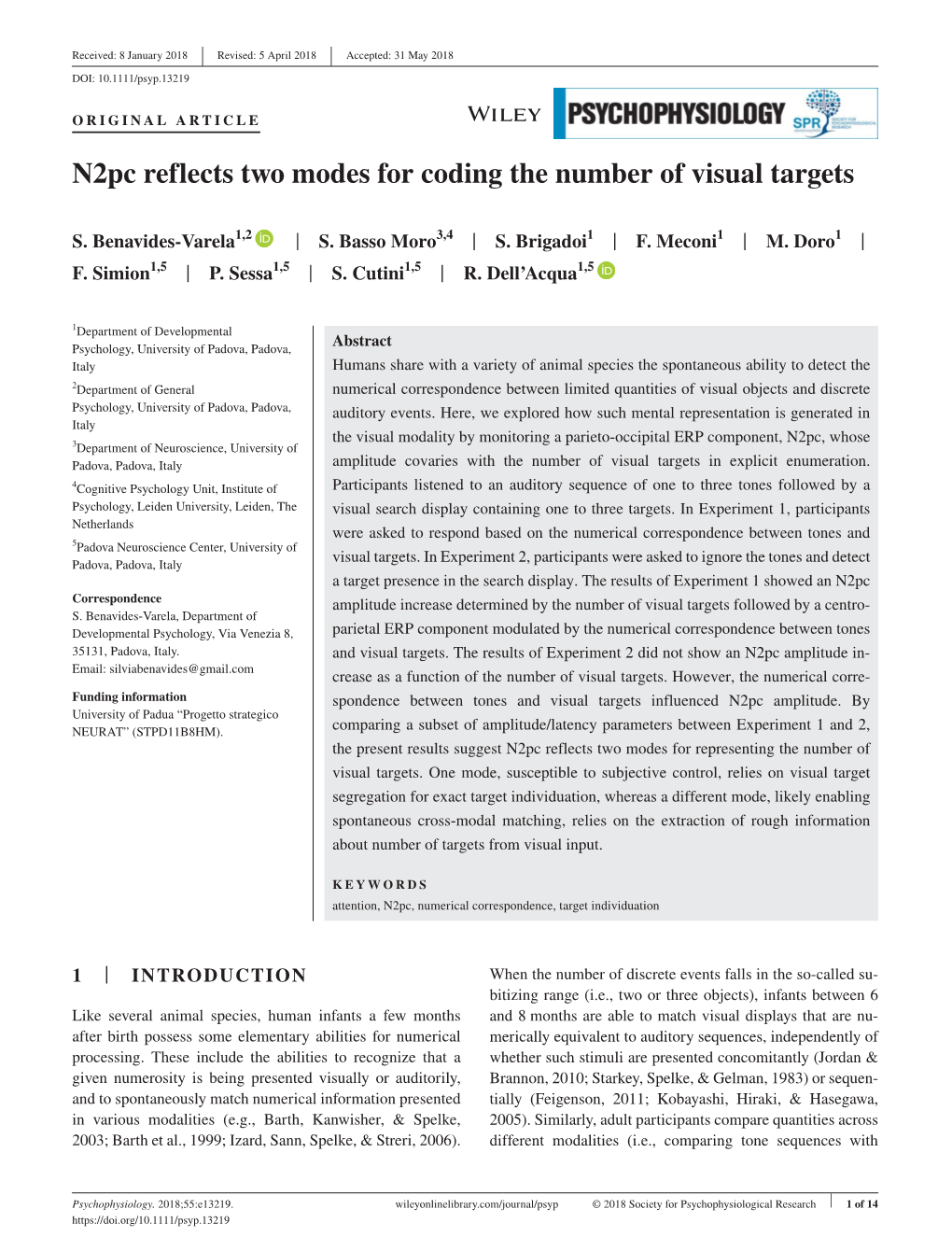 N2pc Reflects Two Modes for Coding the Number of Visual Targets