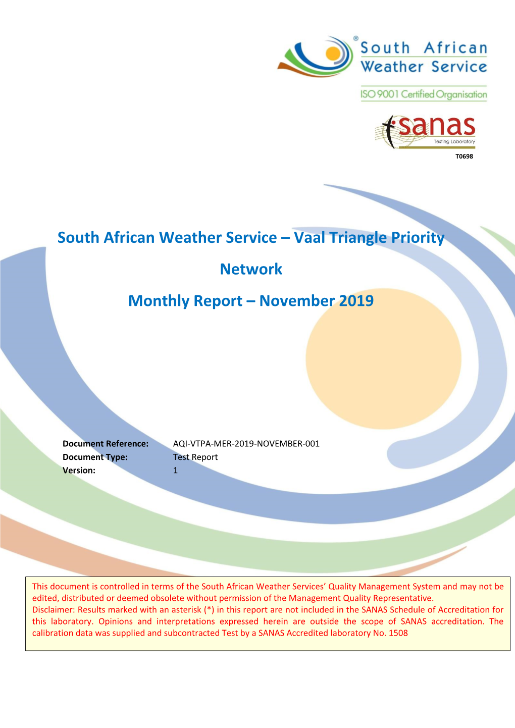 Vaal Triangle Priority Network Monthly Report – November 2019