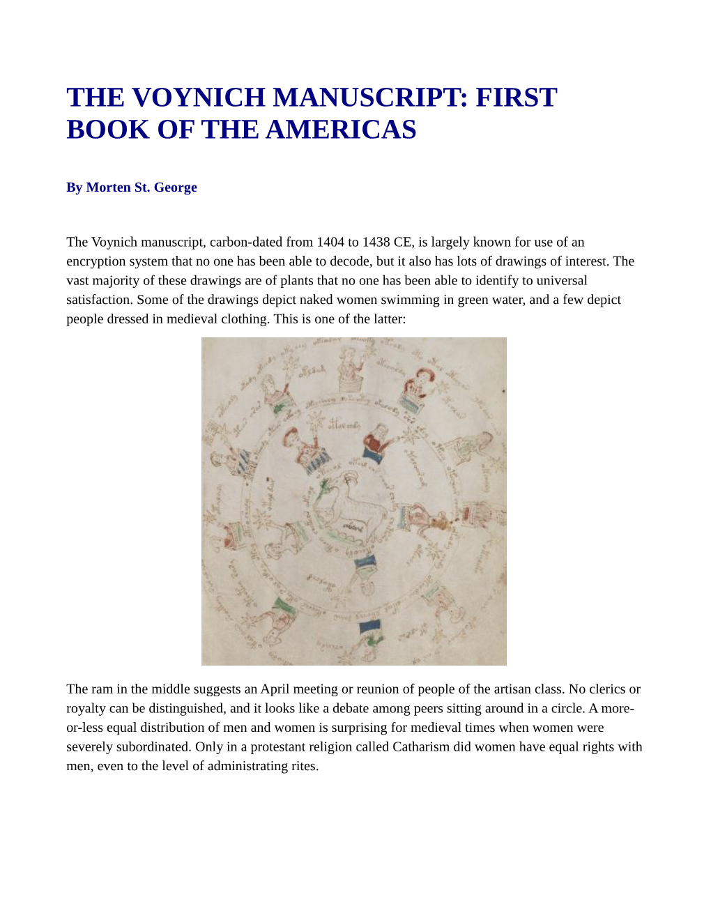 The Voynich Manuscript: First Book of the Americas